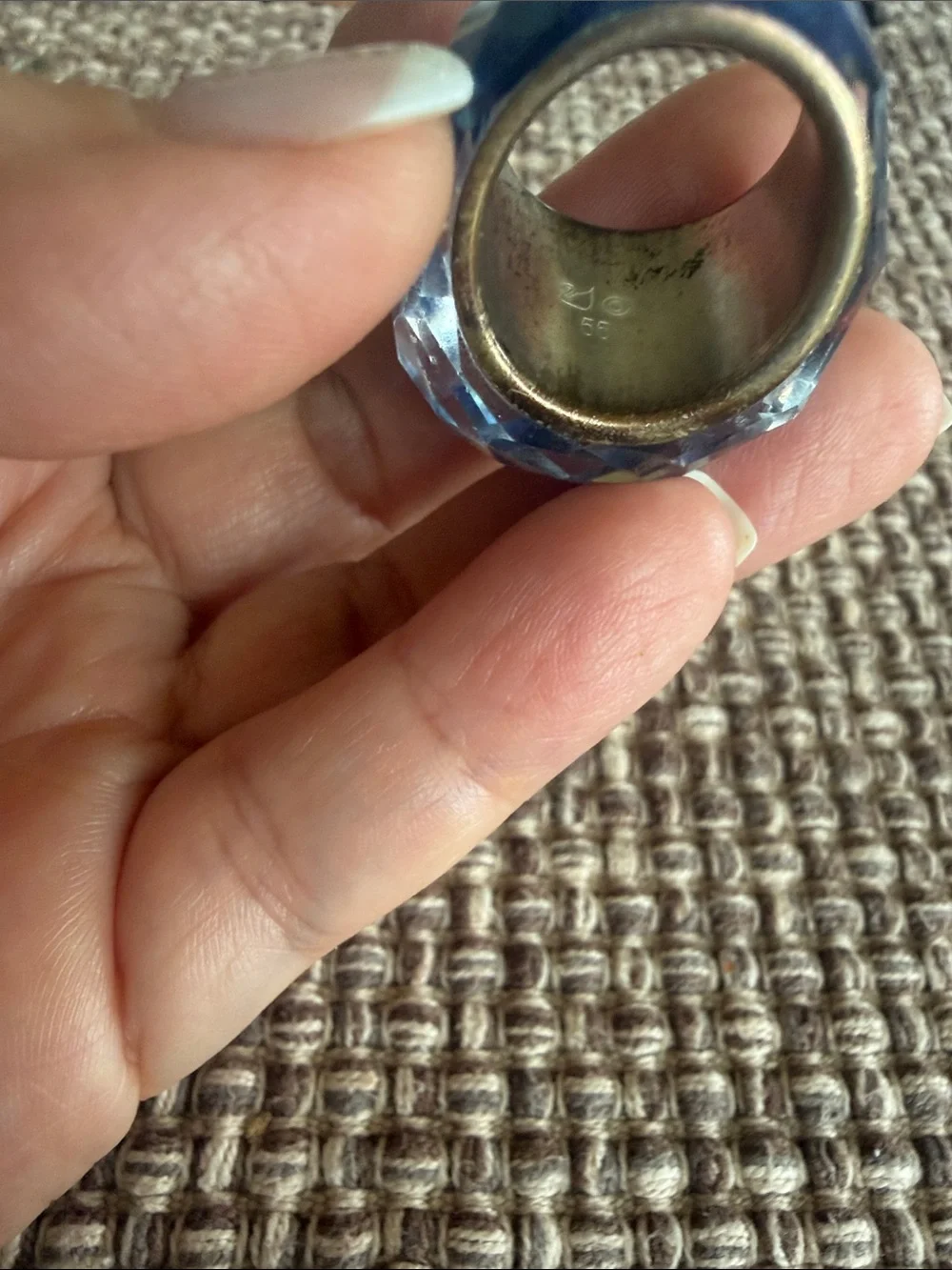 Swarovski Nirvana Faceted Blue Statement Ring